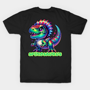 Spinosaurus Rainbow Dino Kawaii Cute Chibi Anime T-Shirt